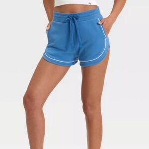 JoyLab‎ Women's Blue French Terry Piped Shorts